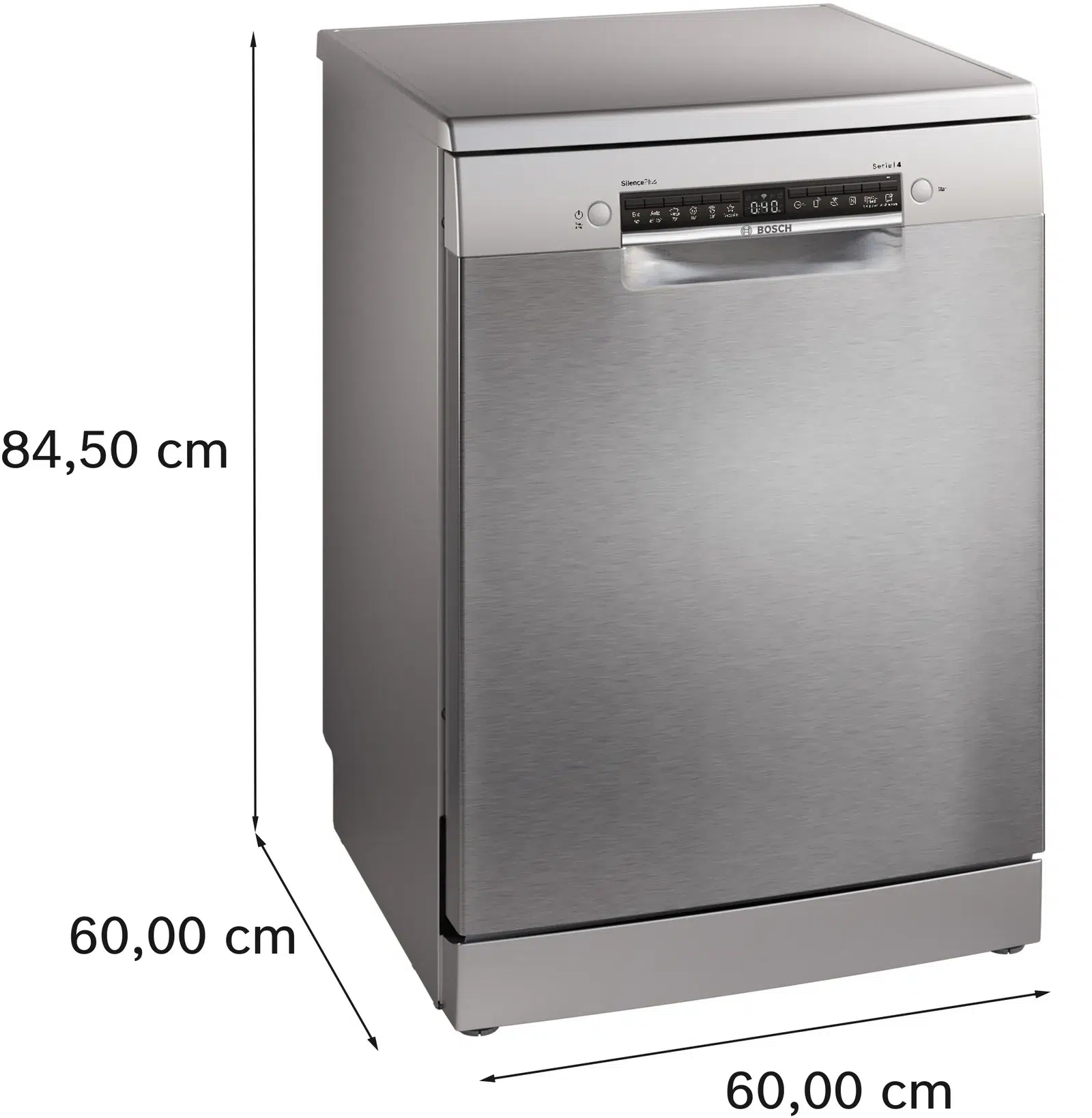 מידות Bosch SMS4ECI26E – גובה 84.5 רוחב 60 עומק 60 ס״מ