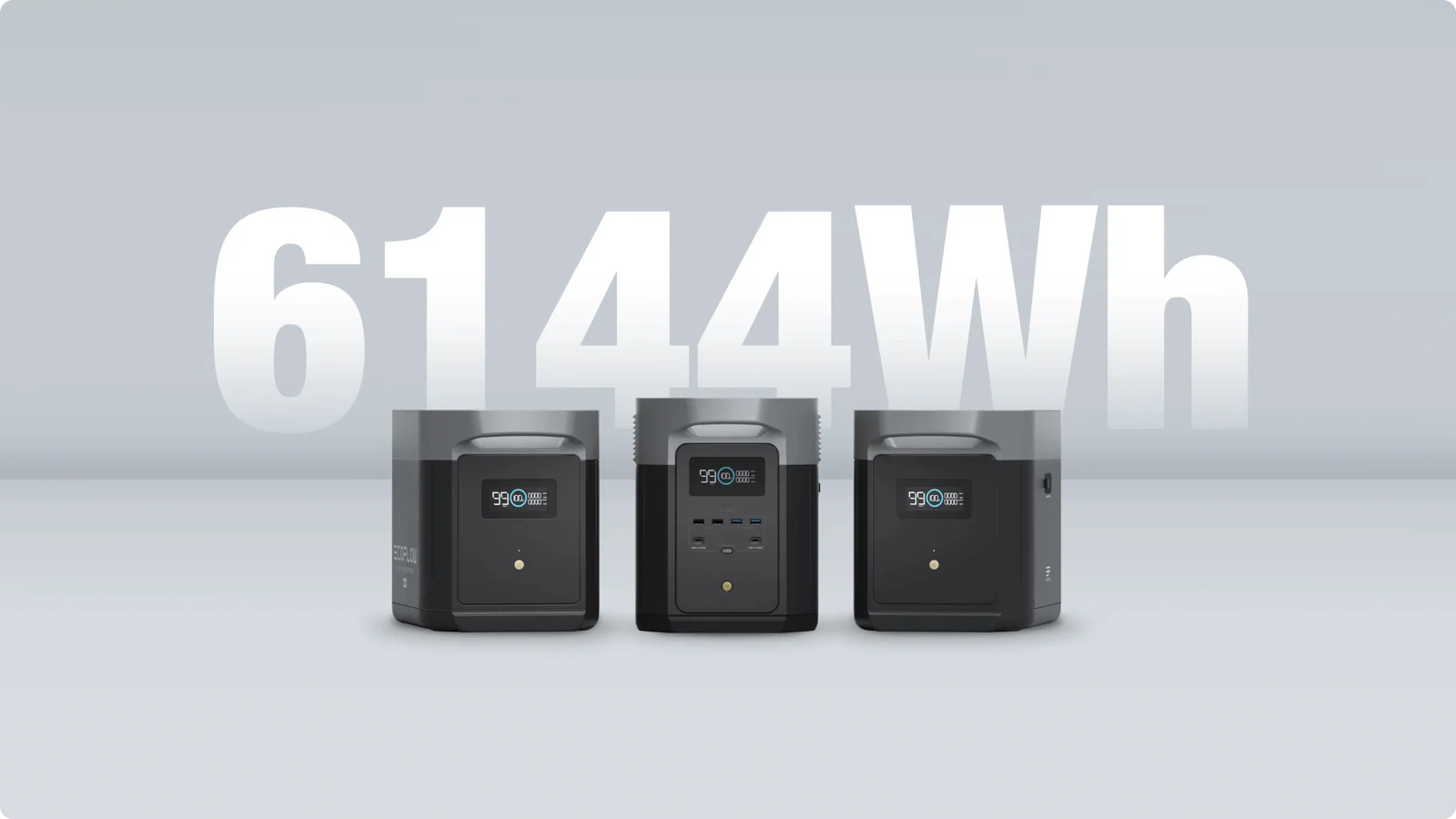 EcoFlow DELTA 2 Max עם שתי סוללות הרחבה לקיבולת כוללת של 6144Wh