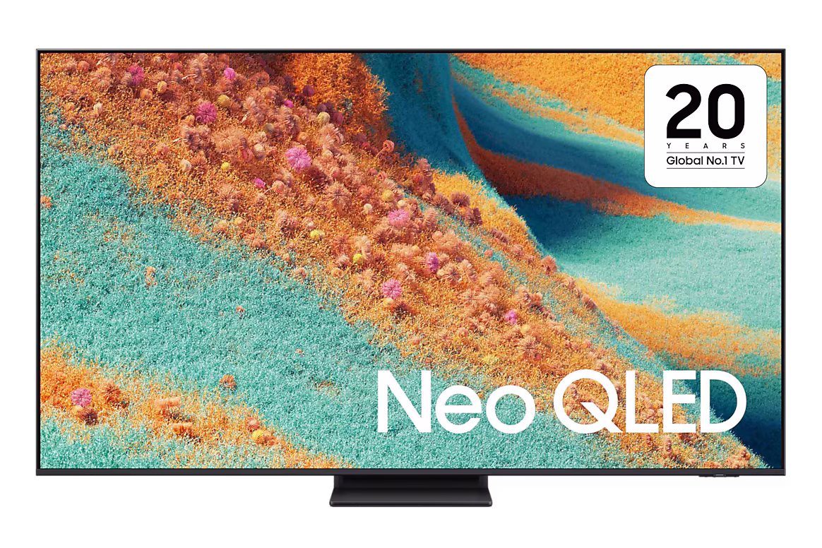 Samsung QN85F 55 אינץ׳ חזית עם מעמד