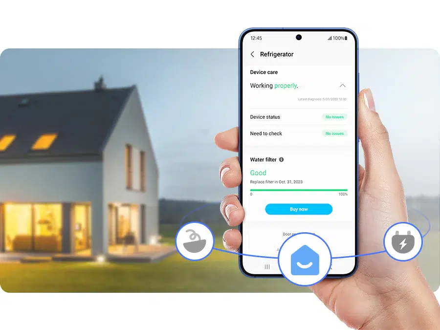 ניטור מצב המקרר והתראות דרך SmartThings Home Care