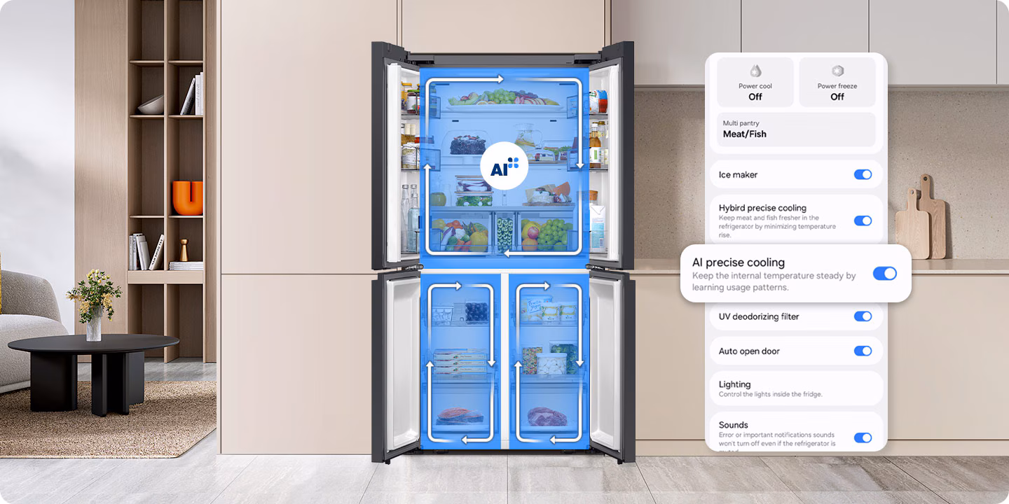 קירור מדויק באמצעות AI והתאמת ההפשרה דרך SmartThings