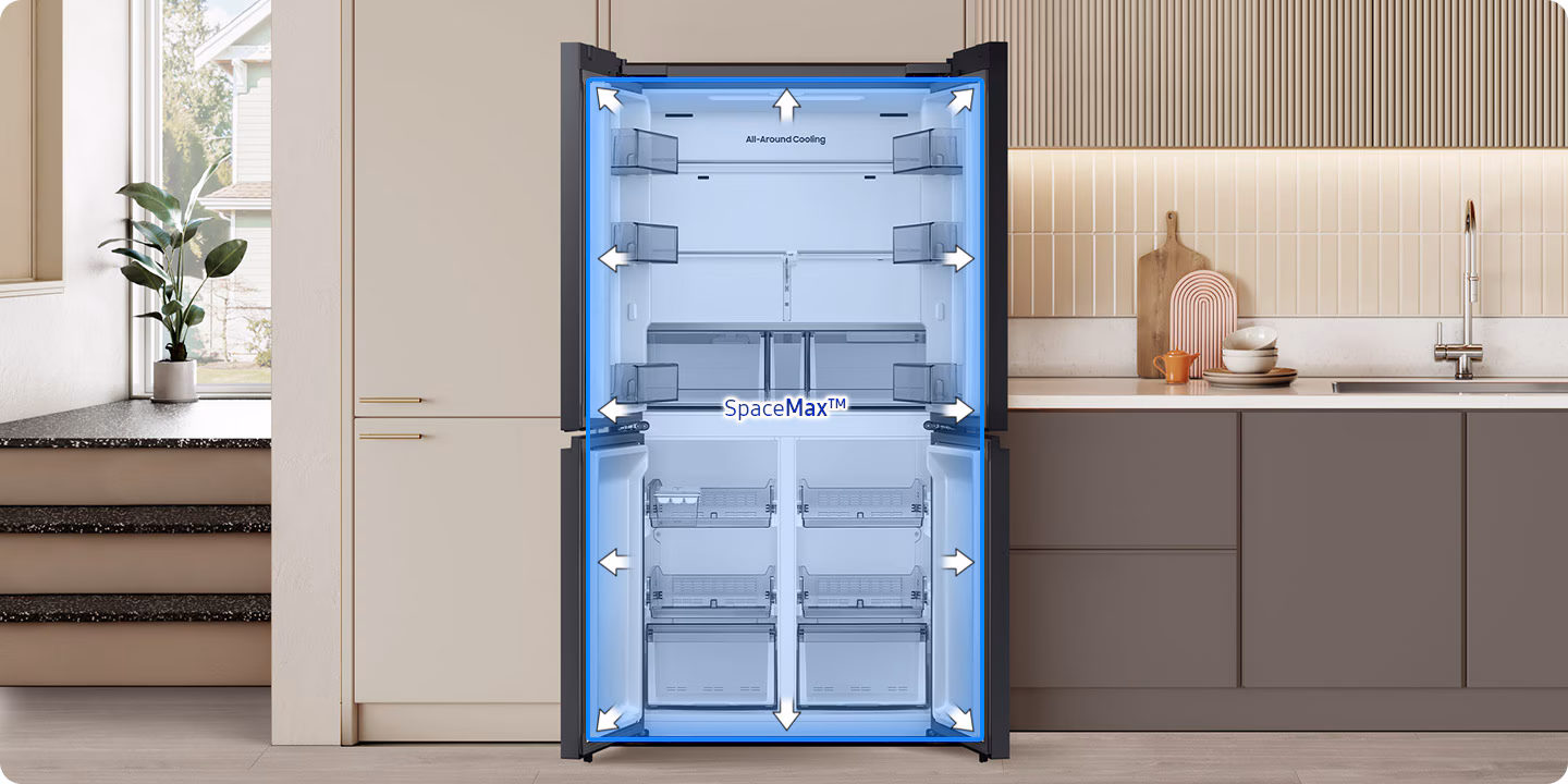טכנולוגיית SpaceMax במקרר Samsung – חלל פנימי מרווח
