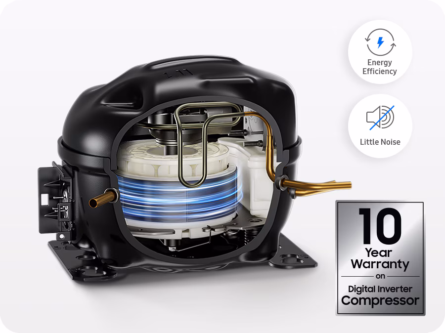 מדחס Samsung AI Inverter – אחריות מוגבלת ל־10 שנים למדחס בלבד