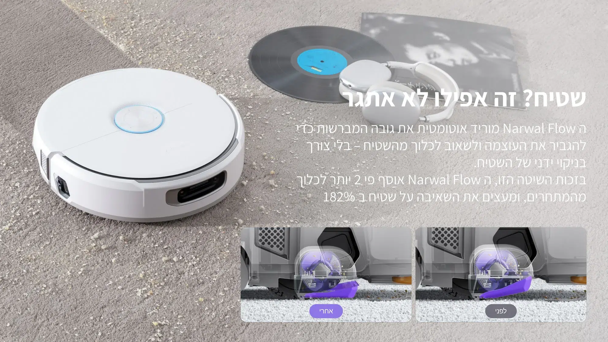 תשומת לב מיוחדת לשטיחים. — תמונת יצרן בעברית