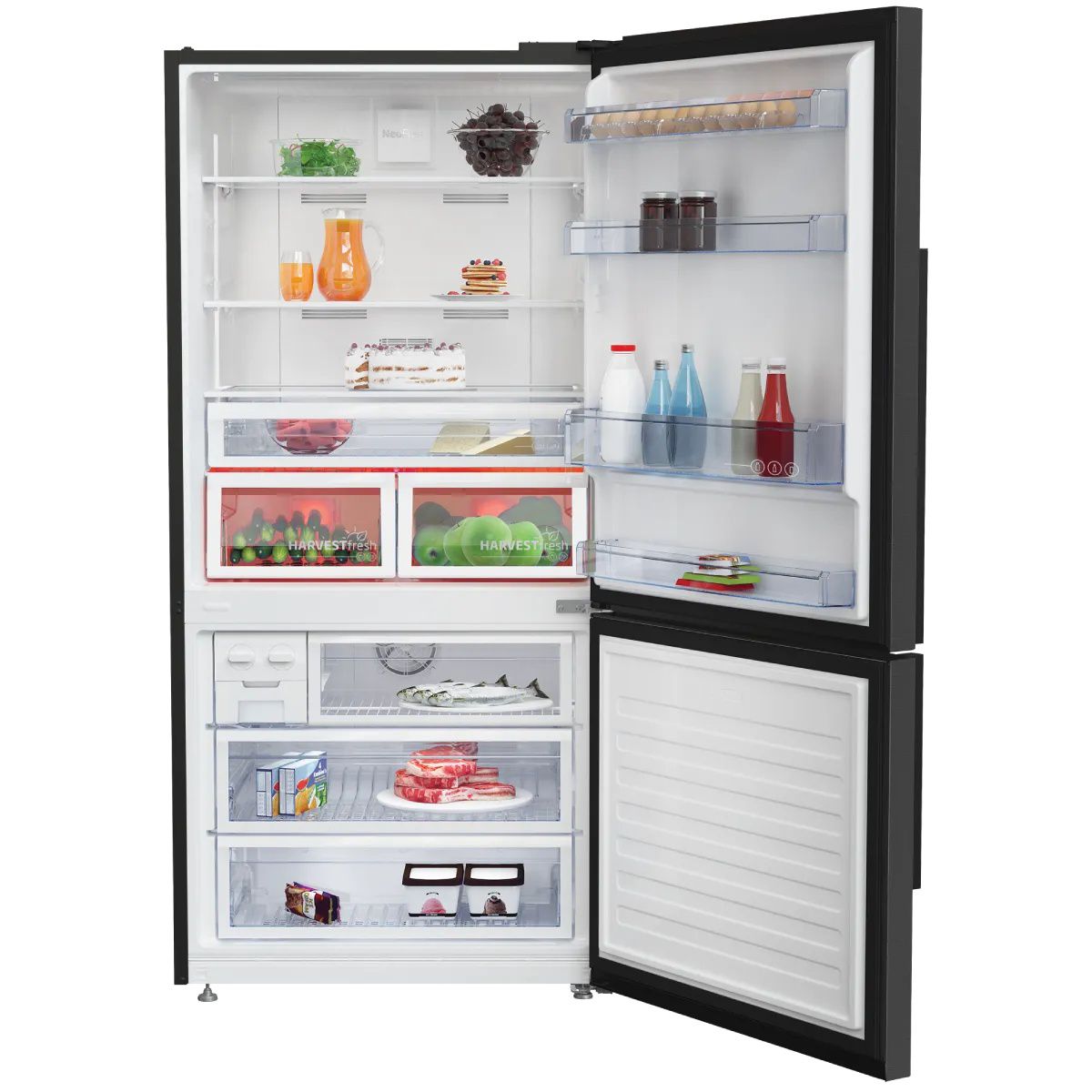 חלל אחסון 580 ליטר החלל הפנימי המרווח של מקרר BEKO CN160237EXB