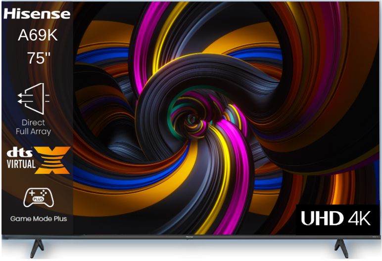 בתמונה רואים טלוויזיה חכמה 75A69K UHD TV הייסנס HISENSE
