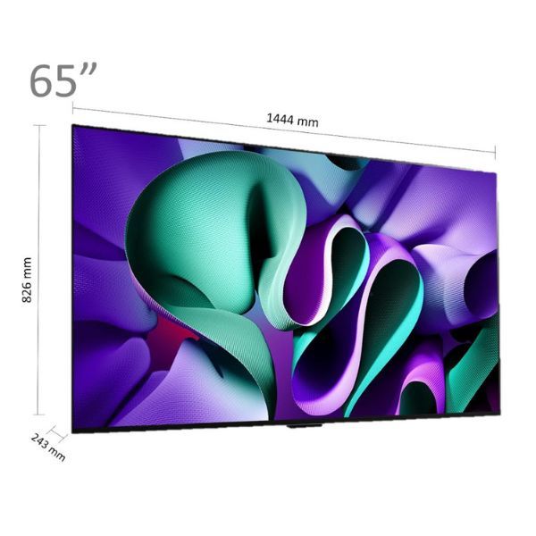 מידות LG OLED65M46LA OLED M4 65 אינץ - רוחב גובה ועומק מידות טלוויזיה LG OLED65M46LA OLED M4 בגודל 65 אינץ ללא מעמד