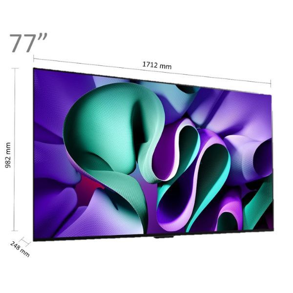 מידות LG OLED SIGNATURE M4 OLED77M46LA בגודל 77 אינץ׳ תרשים מידות טלוויזיית LG OLED77M46LA SIGNATURE M4 בגודל 77 אינץ׳