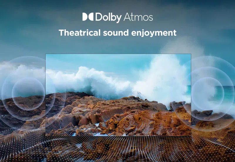 טכנולוגיות סאונד בטלוויזיה TCL 55V6C עם Dolby Atmos ו-DTS Virtual X