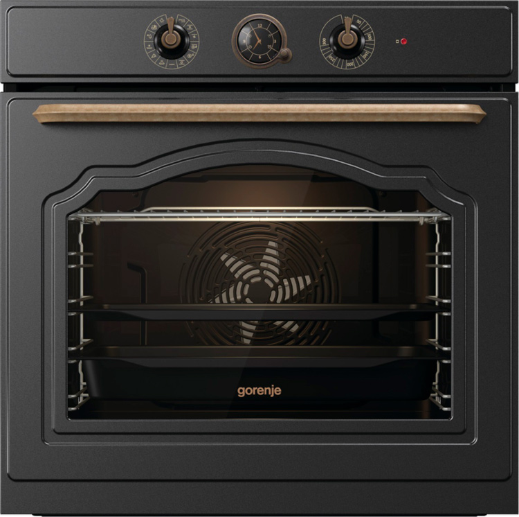 תנור בנוי GORENJE בעיצוב רטרו שחור דגם BOS6737CLB תנור בנוי GORENJE בעיצוב רטרו שחור דגם BOS6737CLB מביא טכנולוגיה מתקדמת ועיצוב קלאסי למטבח. עם סט תכונות מרשים כולל AirFry, AquaClean לניקוי קל, ותכניות אפייה מתקדמות. נפח גדול של 77 ליטר,