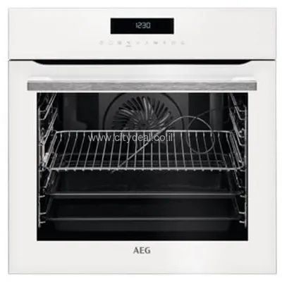 תנור בנוי AEG BPE264232W תנור רב-תכליתי עם טורבו אקטיבי תא אפייה ענק 71 ליטר בגימור צבע זכוכית לבנה דירוג אנרגטי A תוצרת גרמניה!  תא תנור עם 5 מפלסי אפייה | 19 תוכניות אוטומטיות + תוכנית מועדפת | 12 מצבי בישול ואפייה | ניקוי עצמי פירוליטי
