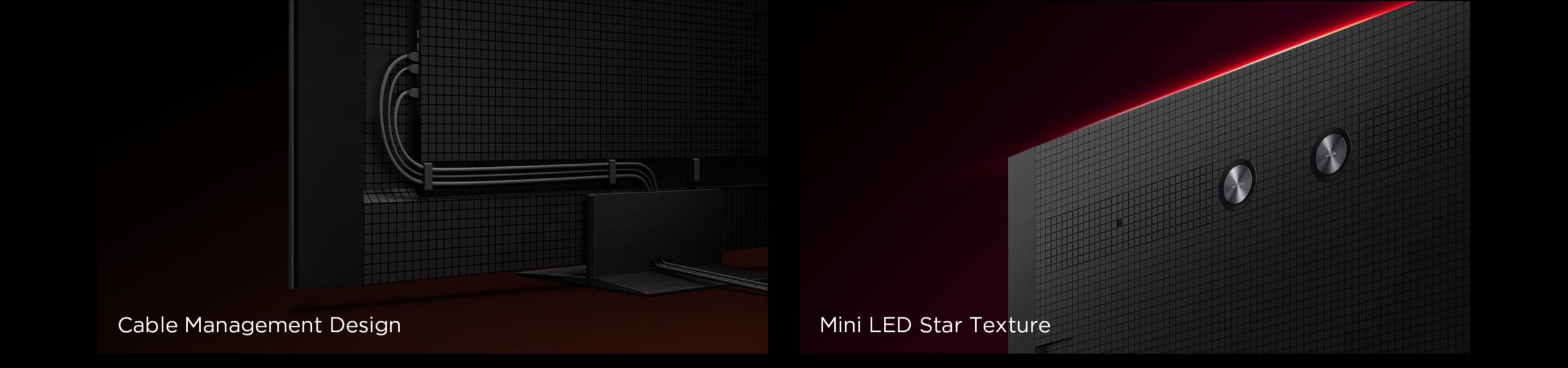 ניהול כבלים וטקסטורת גב Mini LED Star Texture בסדרת TCL C8L