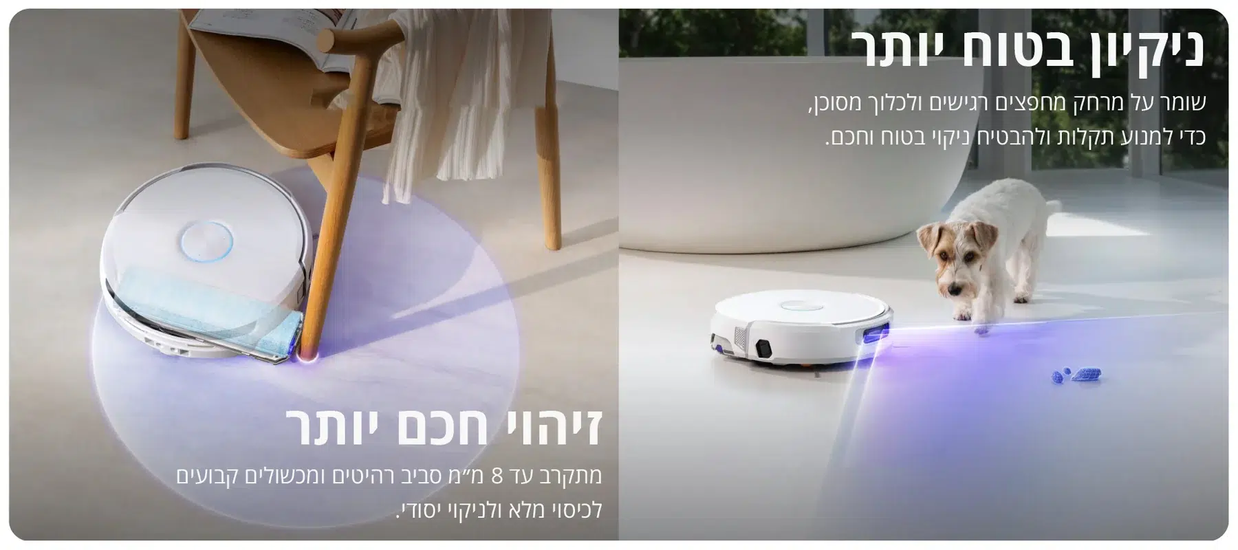 מנהלים את הניקוי בהתאם לבית. — תמונת יצרן בעברית