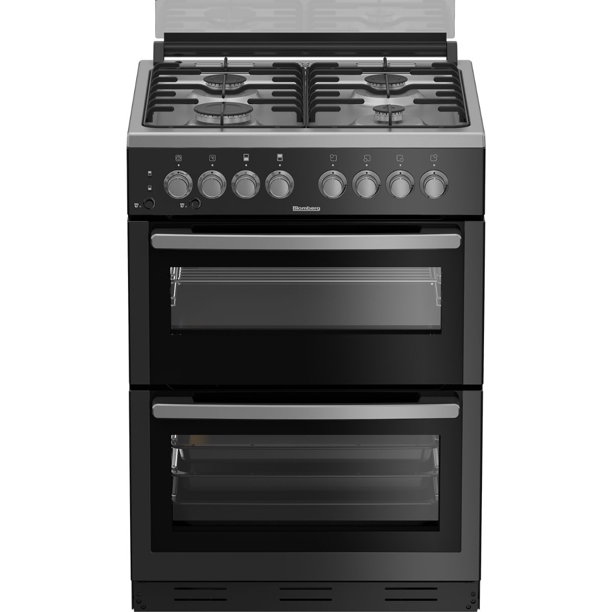 Blomberg HDWN8133B תנור דו תאי משולב גז Blomberg HDWN8133B בגימור שחור עם מצב שבת