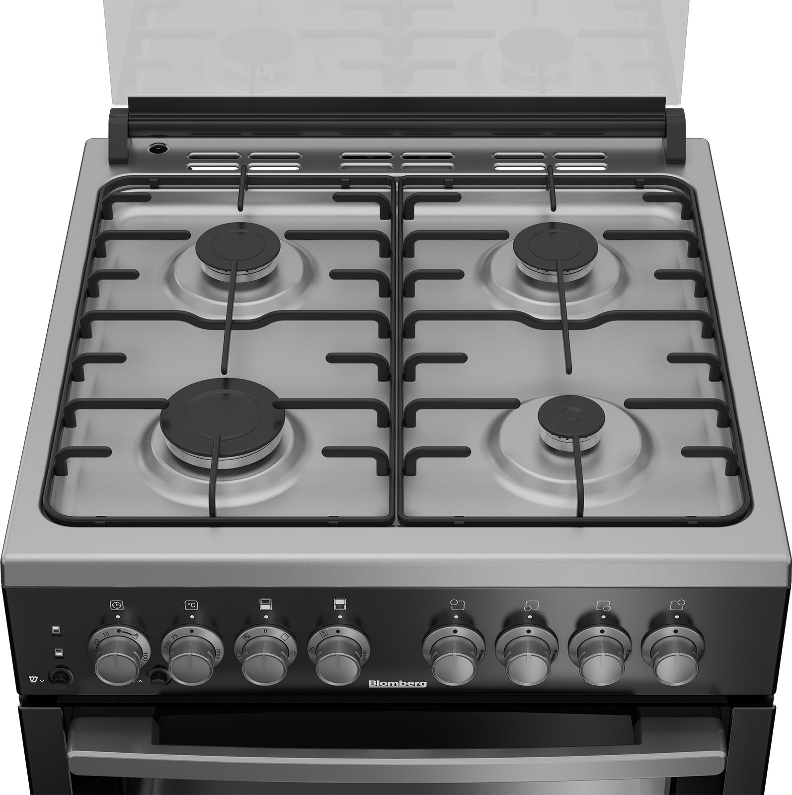 כיריים Blomberg HDWN8133B כיריים עם ארבעה מבערי גז בתנור Blomberg HDWN8133B