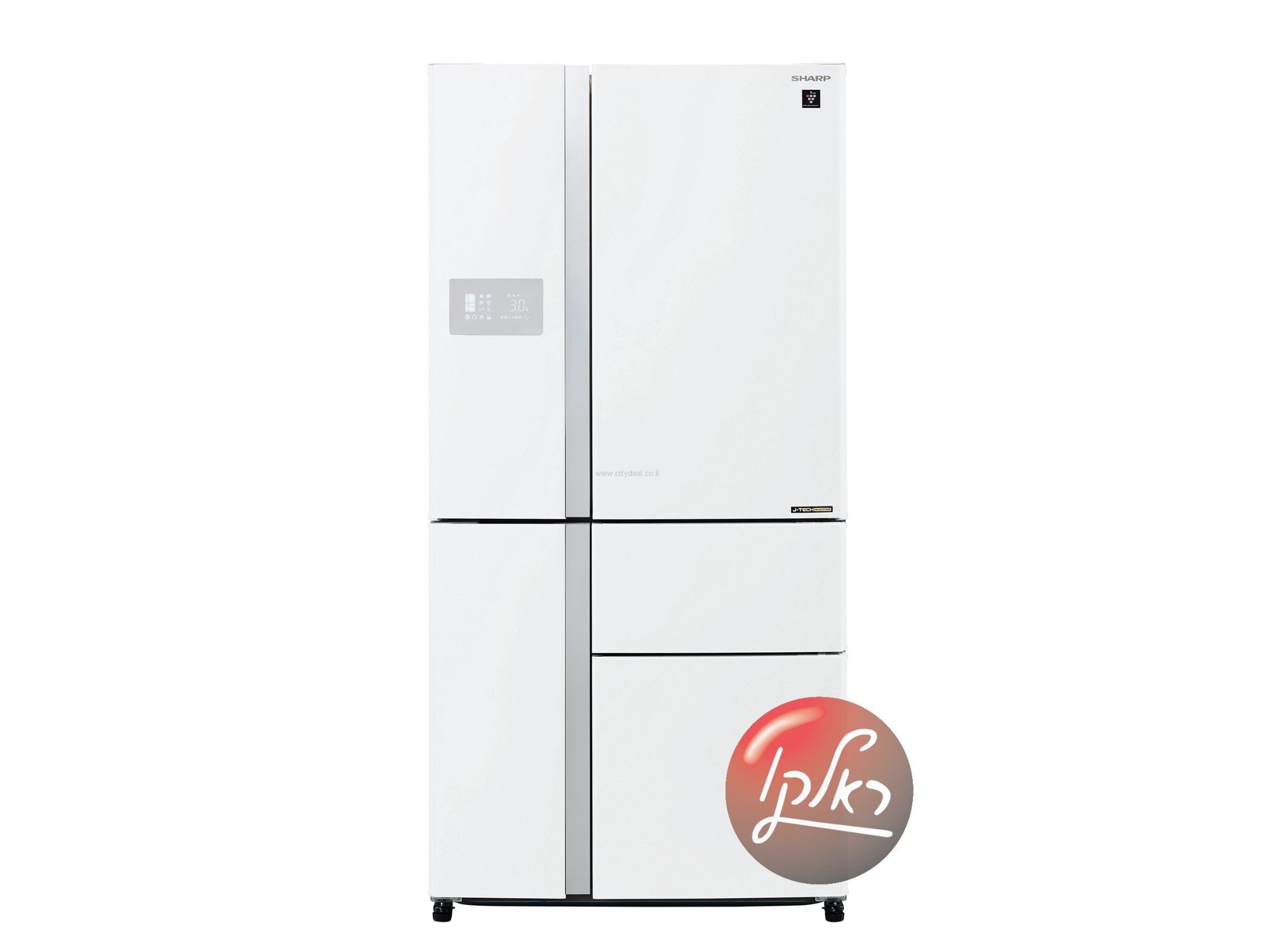 מקרר שארפ Sharp SJ-R9732WH חמש דלתות בגימור זכוכית לבנה