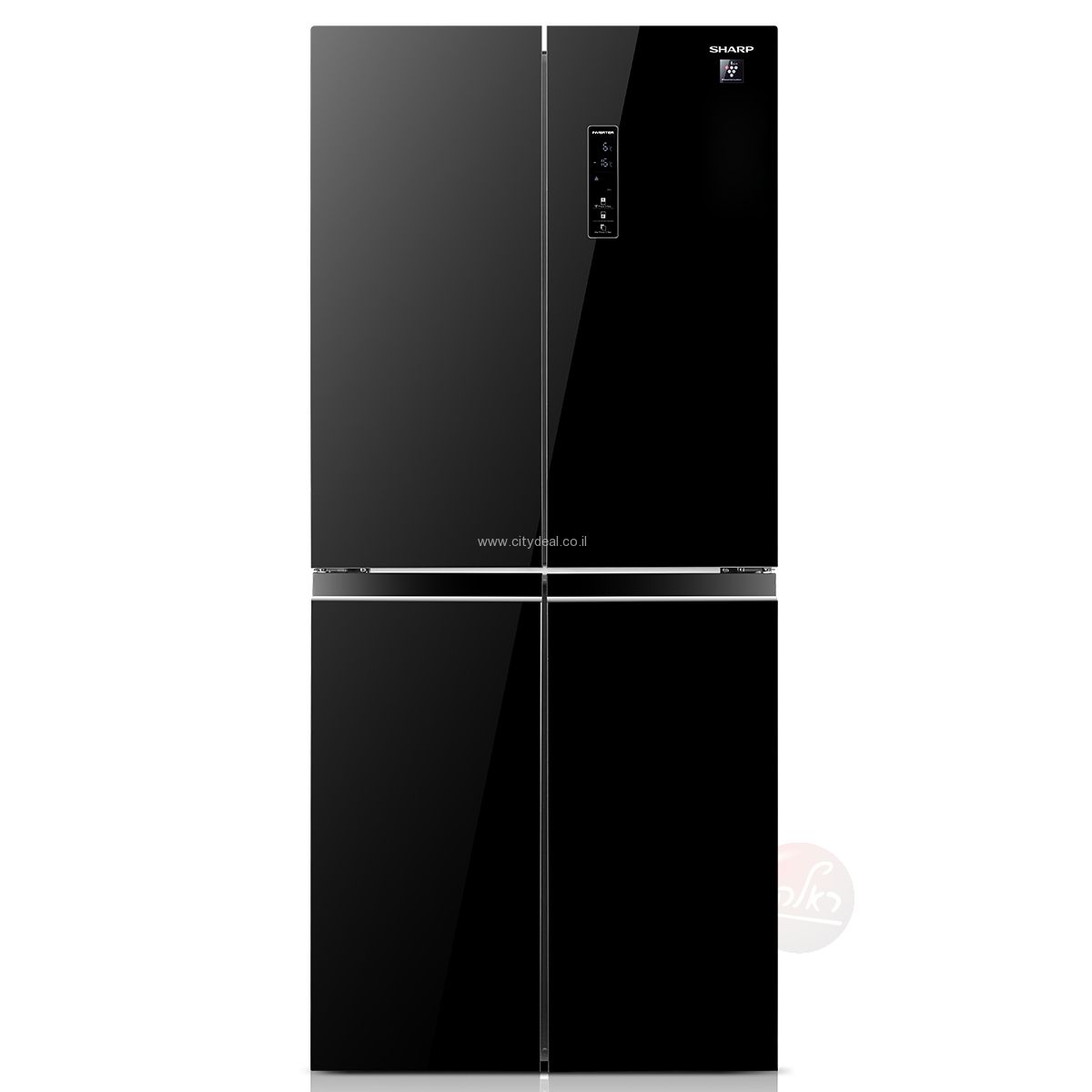 מקרר 4 דלתות Sharp SJ8435BL זכוכית שחורה חזית יוקרתית