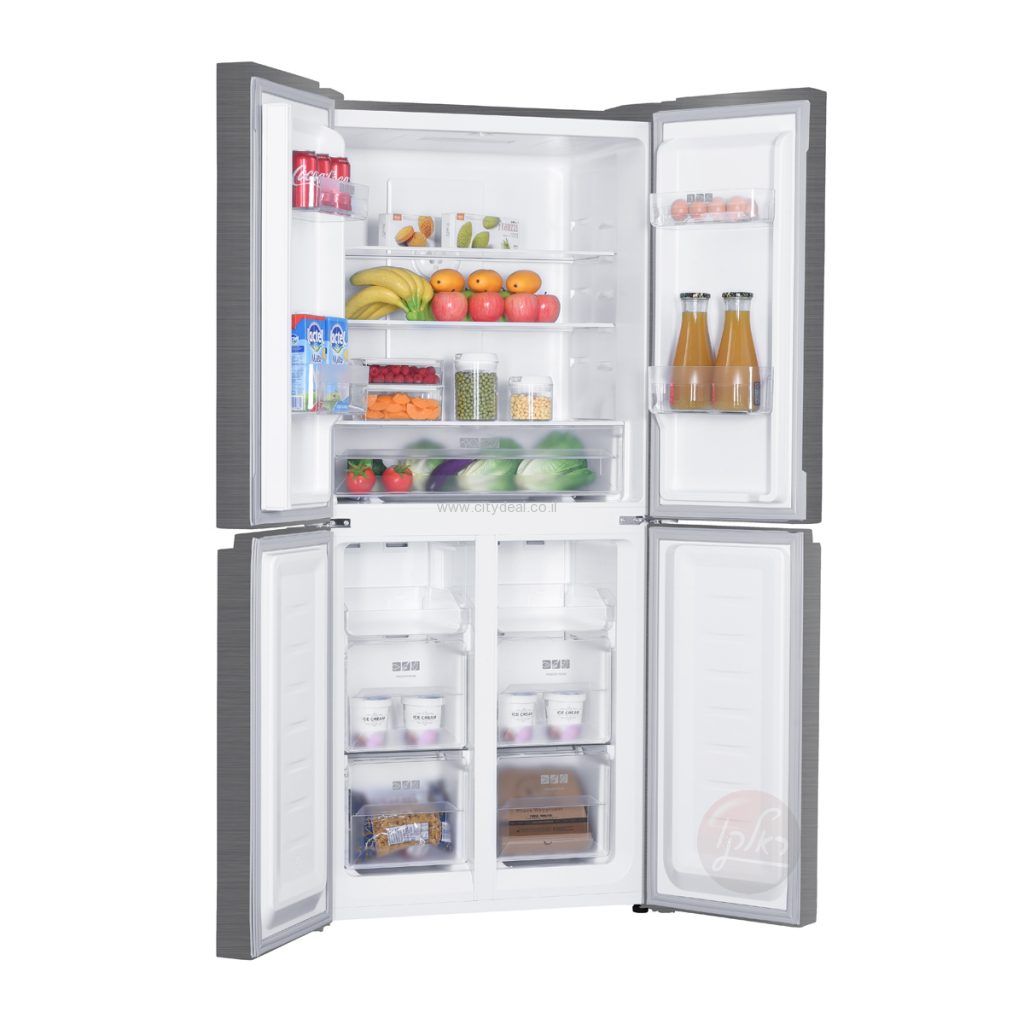 מקרר SHARP SJ-8420SL במצב פתוח עם חלל רחב ללא מחיצה