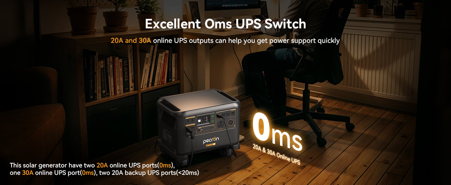 0ms Online UPS PECRON F5000LFP מצב UPS מקוון ללא זמן מעבר בתחנת PECRON F5000LFP