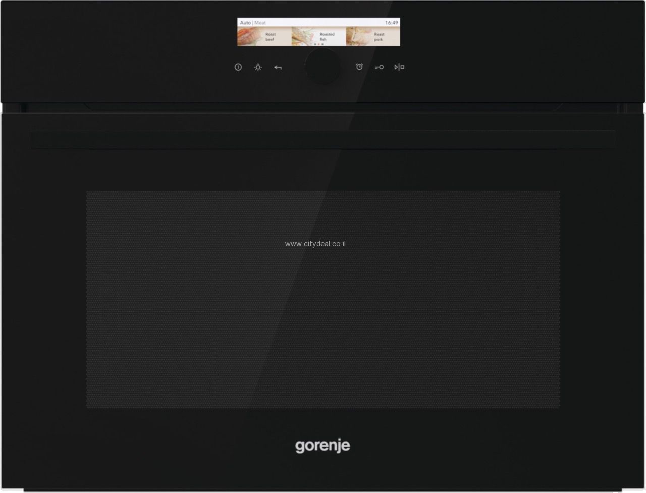 Gorenje BCM598S17BG תנור בנוי 45 ס״מ משולב מיקרוגל תנור בנוי משולב מיקרוגל Gorenje BCM598S17BG בגימור זכוכית שחורה