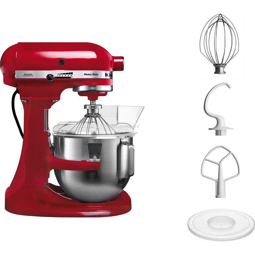 מיקסר KitchenAid 5KPM5EER עם אביזרים נלווים מיקסר KitchenAid 5KPM5EER עם אביזרים נלווים