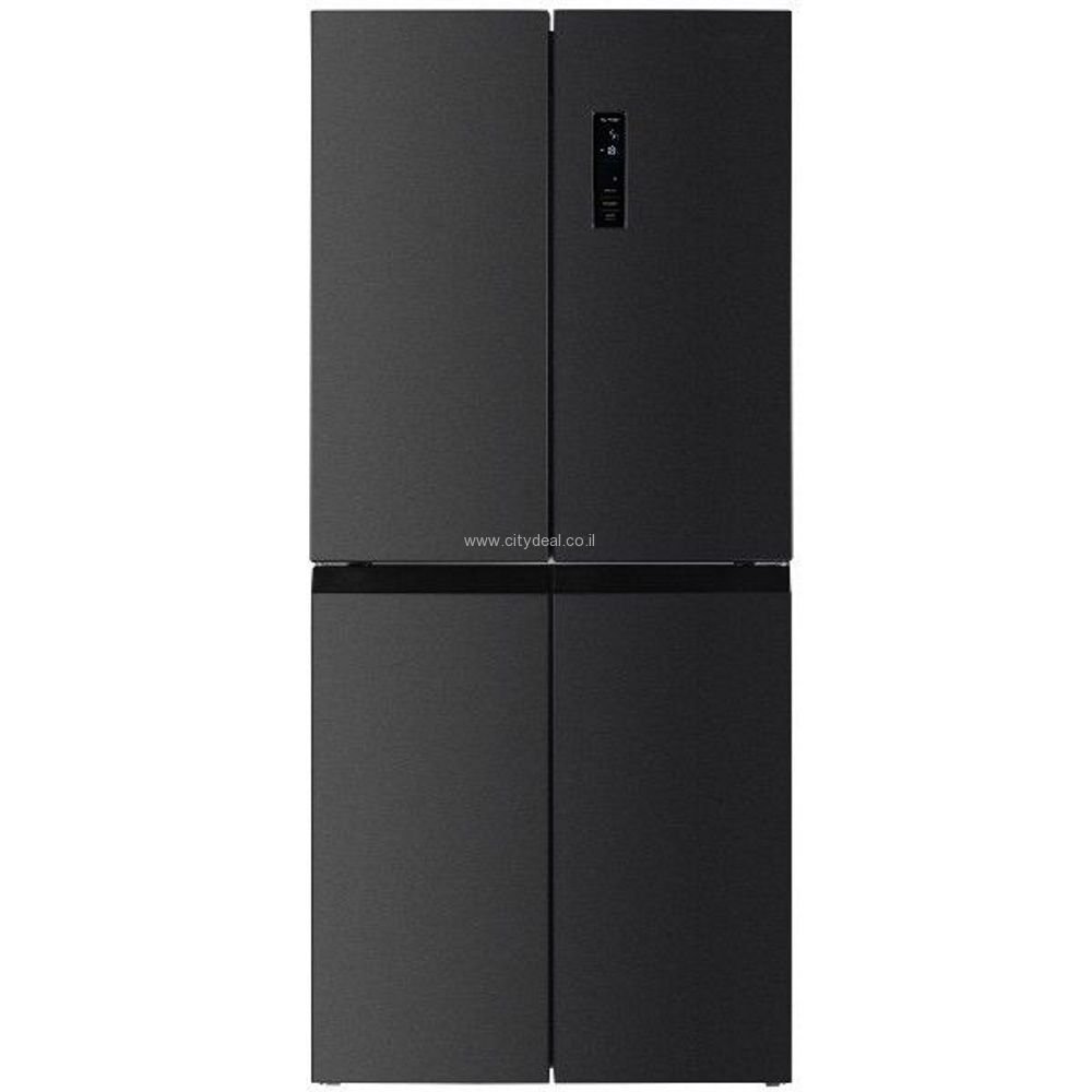 מקרר 4 דלתות Haier HRF-4494BX בגימור נירוסטה מושחרת - מבט חזיתי