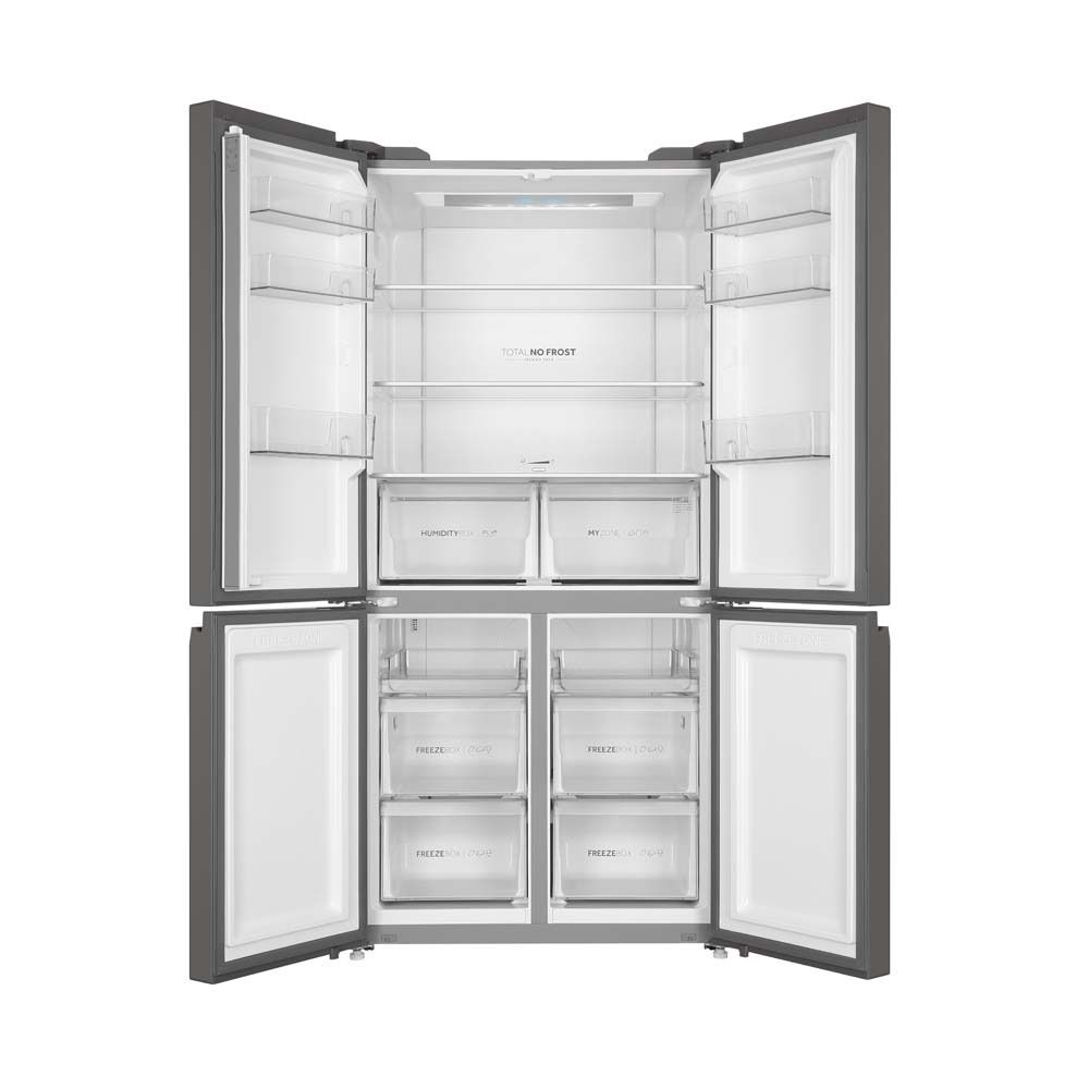 Haier HRF7100FW מצב פתוח חלוקה פנימית ומקפיא תחתון מקרר Haier HRF7100FW מצב פתוח חלוקה פנימית 4 דלתות