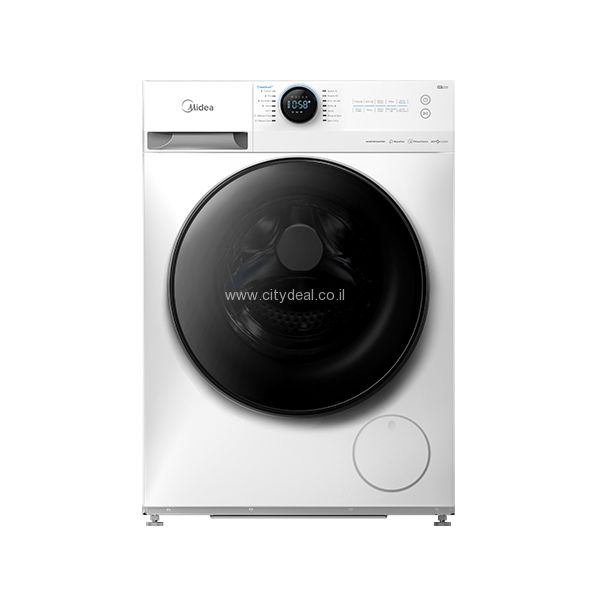 מכונת כביסה Midea MF200W120W לבנה בקיבולת 12 ק״ג עם Wi-Fi