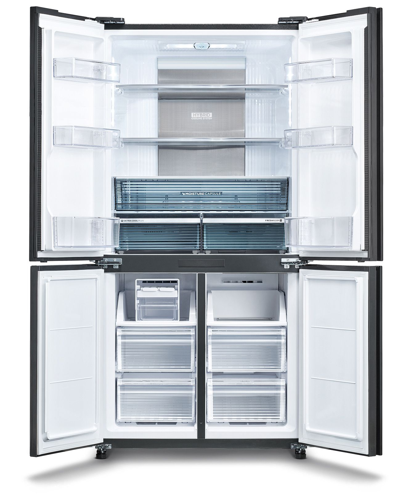 מקרר SHARP SJ-FFSR89-BK פתוח עם נפח אחסון גדול