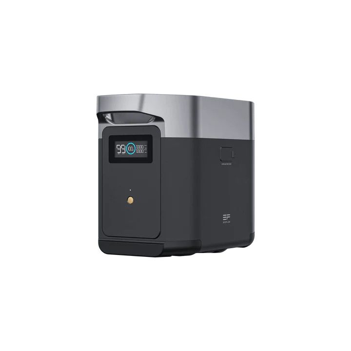 תא הרחבה EcoFlow DELTA 2 מחובר לתחנת כוח ניידת בעיצוב פרימיום