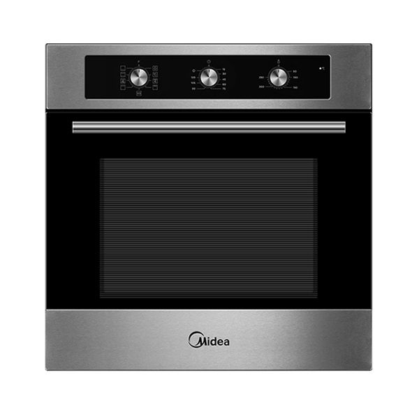 תנור אפייה בנוי Midea 65DME30007S נירוסטה מוברשת בשילוב זכוכית שחורה נפח 70 ליטר דירוג אנרגטי A