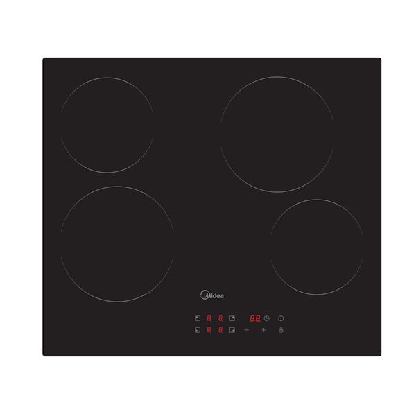 כיריים קרמיות Midea MC-6F6002R242 זכוכית שחורה 4 מוקדי בישול יבואן רשמי