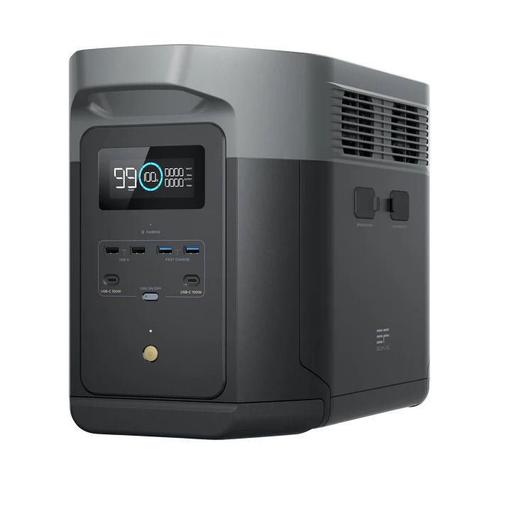 EcoFlow DELTA 2 Max תחנת כוח ניידת 2048Wh לגיבוי חשמל לבית ולשטח תחנת כוח ניידת EcoFlow DELTA 2 Max בקיבולת 2048Wh