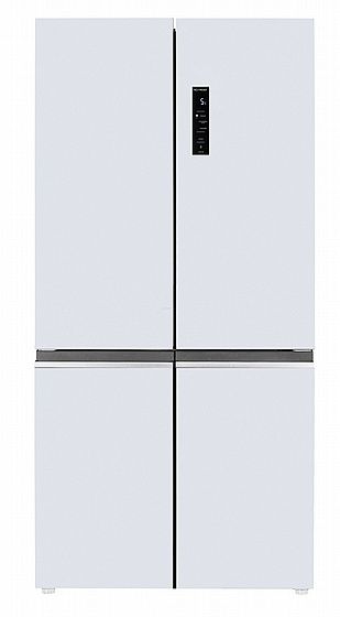 מקרר 4 דלתות General GE780GW בקיבולת 600 ליטר נטו וצבע זכוכית לבנה, עם מנגנון שבת ותאורת LED כולל טכנולוגיית Convertible Zone Freezer למקפיא התחתון שיהיה גמיש להתאמה אישית