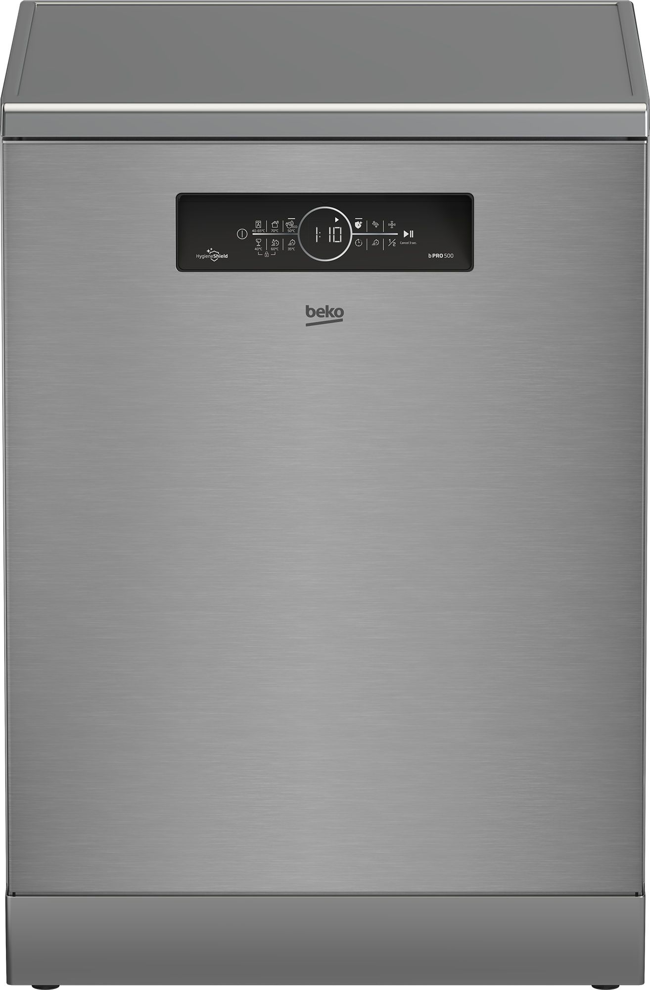 מדיח כלים Beko BDFN36522XQ בעיצוב נירוסטה אלגנטי, בעל קיבולת של 15 מערכות כלים. שקט וחסכוני באנרגיה עם טכנולוגיית ProSmart Inverter וניקוי עוצמתי בזכות Aqualntense.