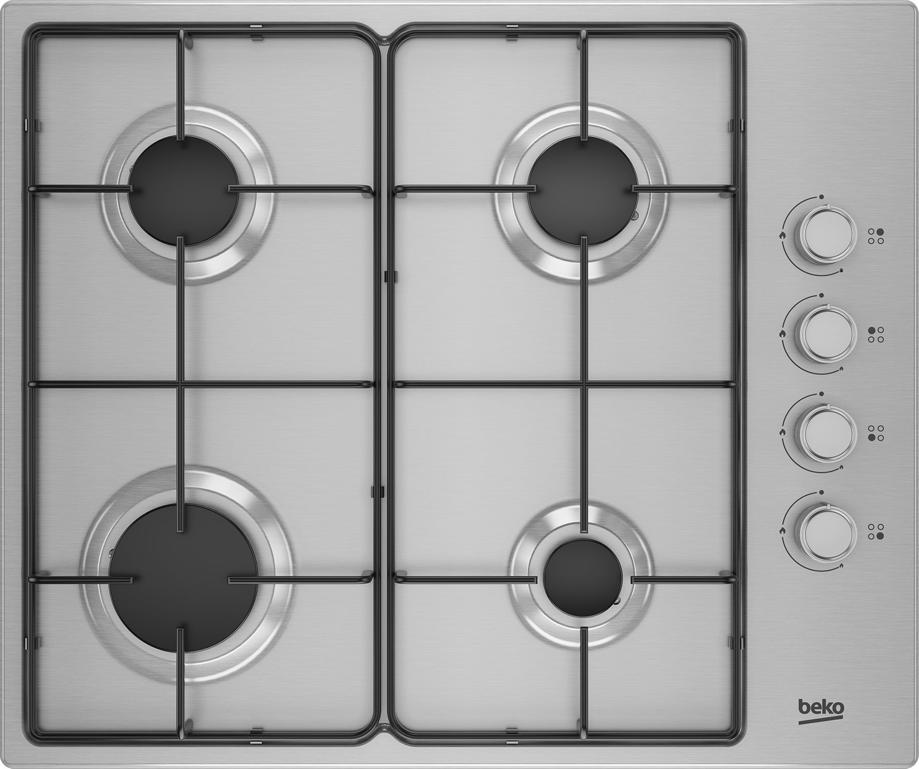 כיריים גז 4 להבות Beko HIGG64124SX בגימור נירוסטה