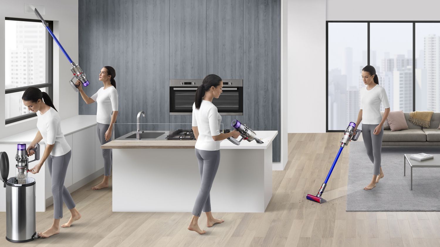 צג ה-LCD של Dyson V11 Advanced - מציג זמן עבודה נותר ונתונים בזמן אמת