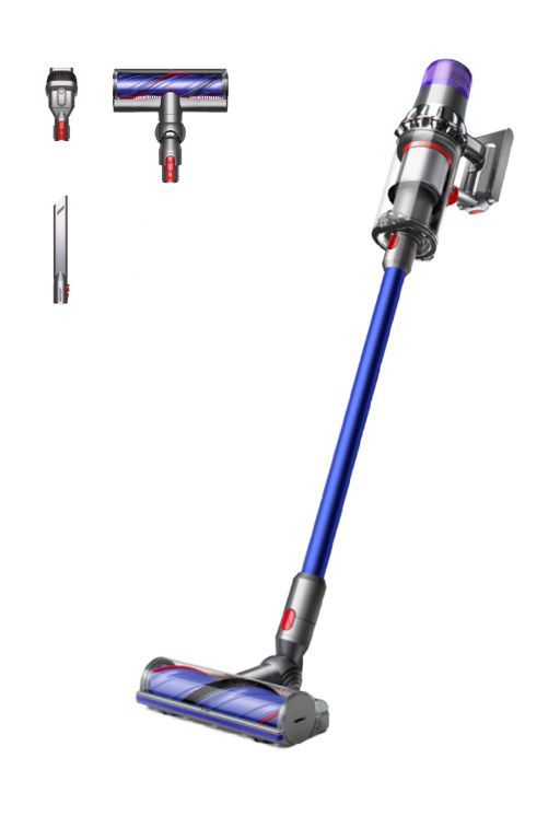 Dyson V11 Advanced - עוצמת שאיבה 200W שואב אבק Dyson V11 Advanced במבט צד מלא - מציג את המבנה ההנדסי והאחיזה הארגונומית