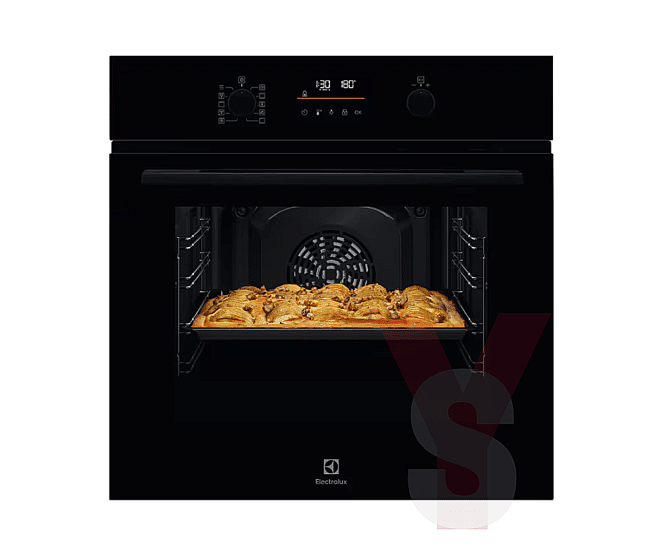 תנור בילט אין Electrolux KOFDP46H שחור 72 ליטר עם ניקוי פירוליטי – מבט קדמי