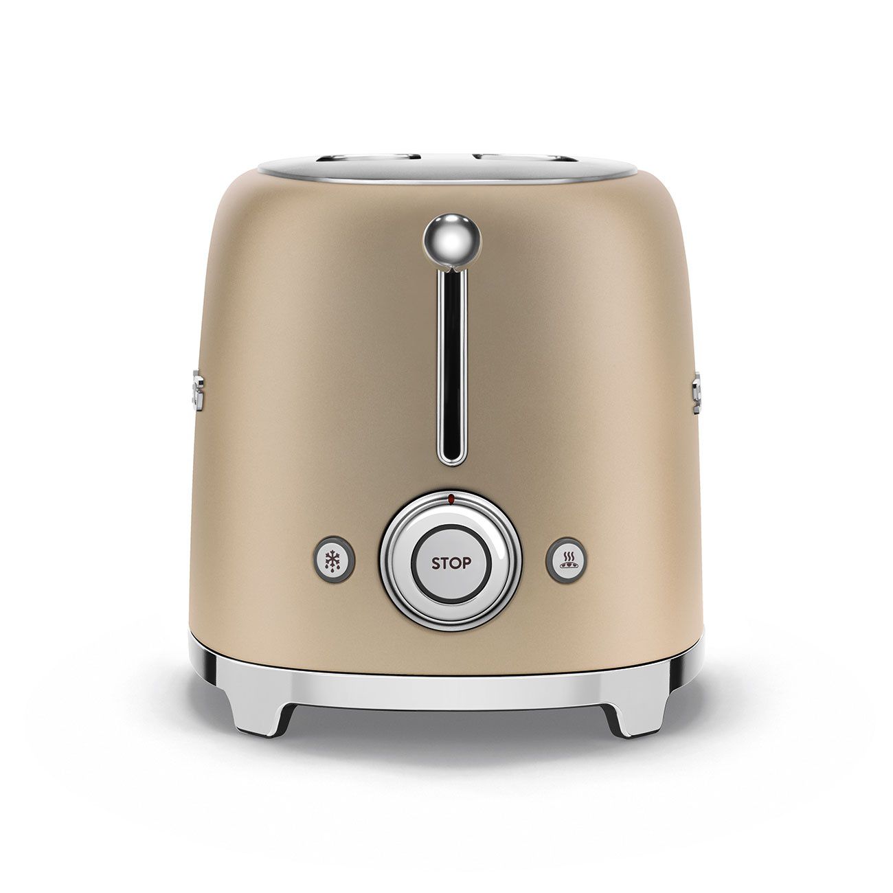החריצים הרחבים של מצנם SMEG TSF01CHMEU מצנם 2 פרוסות SMEG TSF01CHMEU עם חריצים רחבים ומרכוז אוטומטי