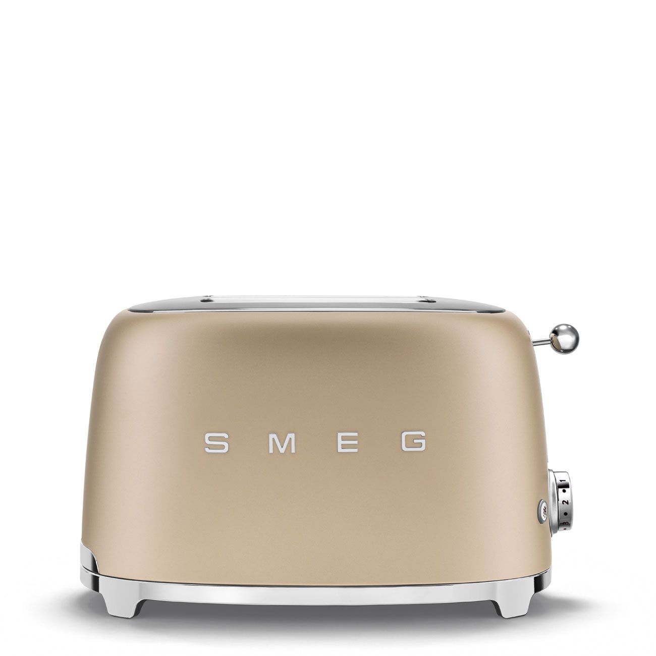 SMEG TSF01CHMEU – מצנם Champagne Matt לשתי פרוסות מצנם 2 פרוסות SMEG TSF01CHMEU בצבע שמפניה מט
