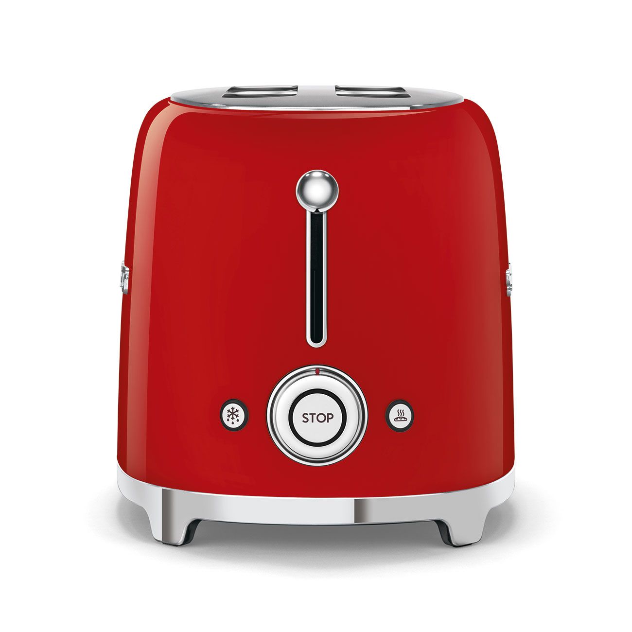 SMEG TSF01RDEU אדום – חריצים רחבים ומרכוז אוטומטי מצנם 2 פרוסות SMEG TSF01RDEU אדום בעיצוב שנות ה-50