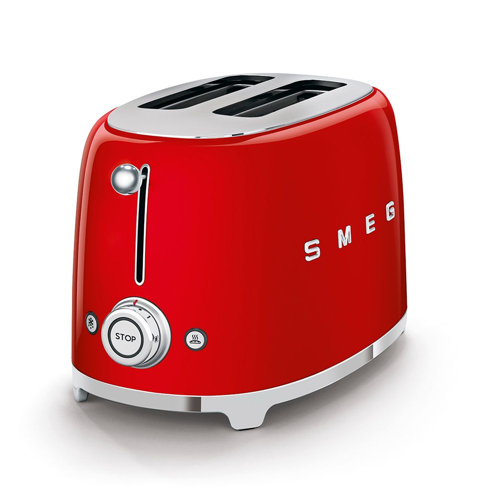 העיצוב האיטלקי של מצנם SMEG TSF01RDEU מצנם SMEG TSF01RDEU אדום עם שני חריצים רחבים