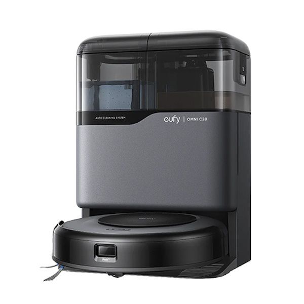 שואב רובוטי Anker Eufy Omni C20 בתחנת העגינה עם דגש על מיכלי המים שואב רובוטי Anker Eufy Omni C20 בתחנת העגינה עם דגש על מיכלי המים