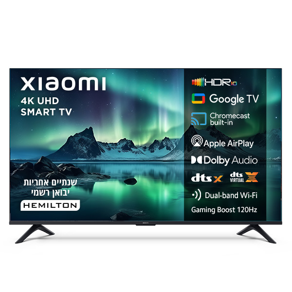 Xiaomi TV A 50 2026 – טלוויזיה חכמה 50 אינץ׳ 4K עם Google TV טלוויזיה חכמה Xiaomi TV A 50 2026 בגודל 50 אינץ׳ 4K Google TV - תמונה ראשית