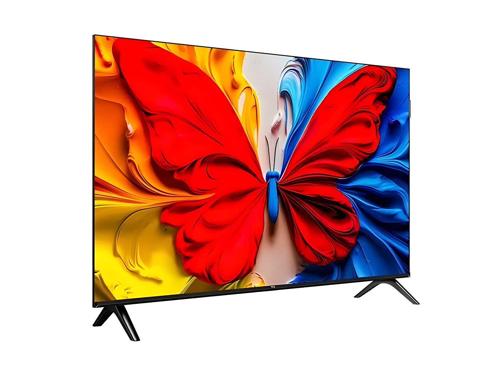 TCL S5K - עיצוב דק ומינימליסטי עם רגליים מודרניות טלוויזיית TCL S5K דגם 32 אינץ' QLED Google TV - מבט מהצד