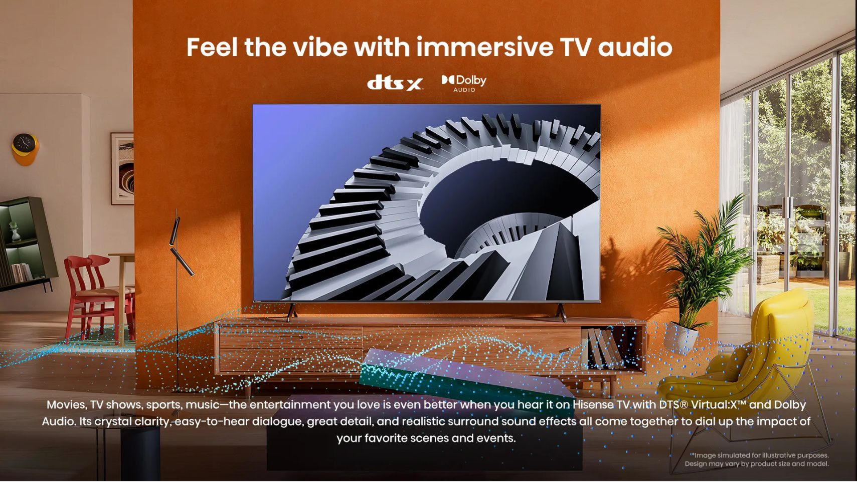 טכנולוגיית סאונד DTS Virtual X ו-Dolby Audio בטלוויזיה Hisense