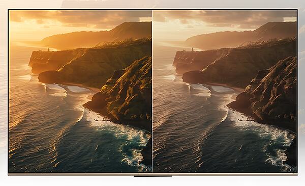 טכנולוגיית Full Range HDR בטלוויזיה דרימי Q100 המדגישה פרטים באור ובצל