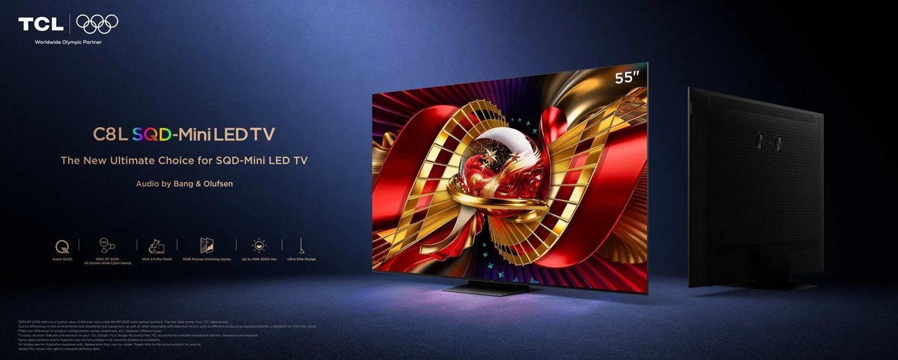 TCL 75C8L 75 inch SQD-Mini LED – תמונת אווירה טלוויזיה TCL 75C8L 75 אינץ׳ SQD Mini LED בתמונת אווירה ראשית