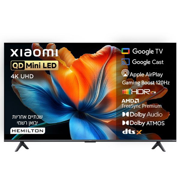 Xiaomi TV S Mini 55 - מסך הדור החדש טלוויזיה שיאומי Xiaomi TV S Mini 55 QD-Mini LED 4K